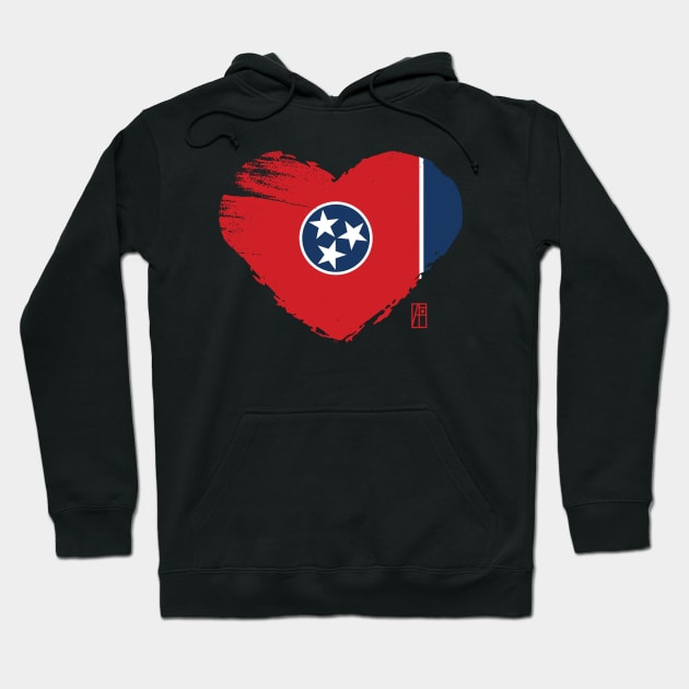 U.S. State - I Love Tennessee - Tennessee Flag Hoodie by ArtProjectShop